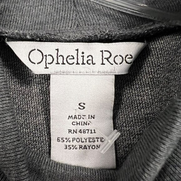 Ophelia Roe Mock Neck Sweatshirt Gray Women's Size Small Long Sleeve - Picture 8 of 9